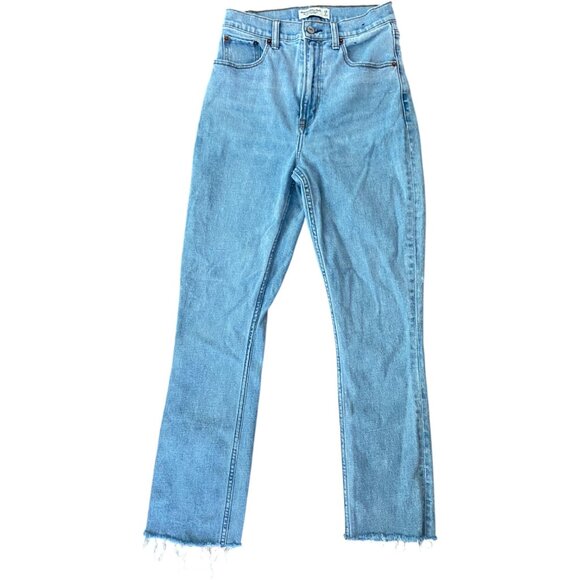 Abercrombie 90’s High Rise Slim Straight Jeans medium/light wash - 26 curve - Picture 1 of 6